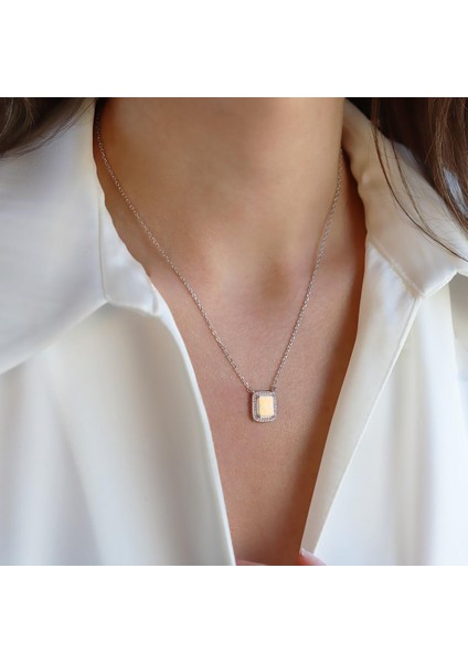 Baget Opal Taşlı Gümüş Kolye fiyatları