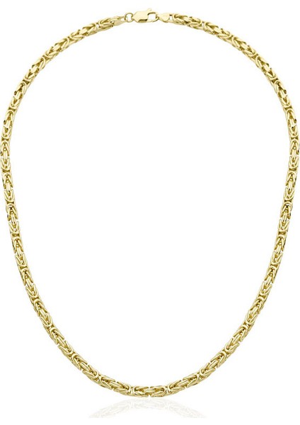 925 Ayar Kral Gold Erkek Gümüş Kolye