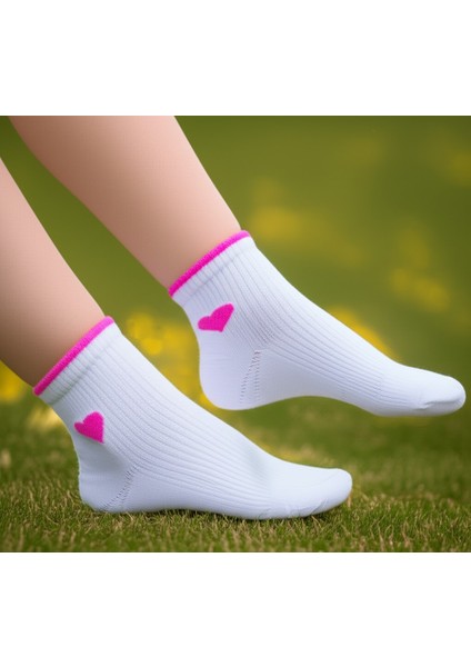 3 Çift Orta Konç Kolej Model Sneaker Kalp Desenli Kadın Spor Çorabı, Nefes Alabilir Atletik Performans ve Kompresyon Tenis Çorapları Pembe Mürdüm Lila 36-40 Numara modelleri