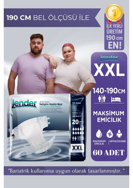 Bel Bantlı Hasta Bezi XXL 20'li 3 Paket modelleri
