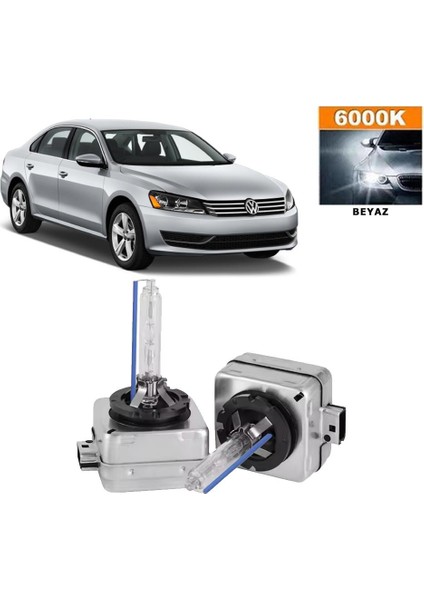 Volkswagen Passat B7 2010-2014 D3S / D3R 6000K Beyaz HID Xenon Ampul 2 Adet