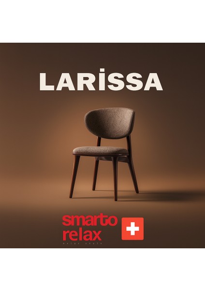 Larisa 2’li Sandalye — Ahşap Ayaklı, KahverengI fiyatları