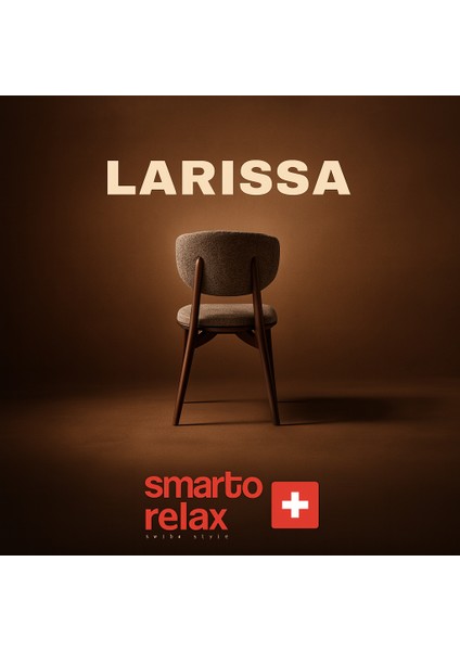 Larisa 2’li Sandalye — Ahşap Ayaklı, KahverengI indirimleri