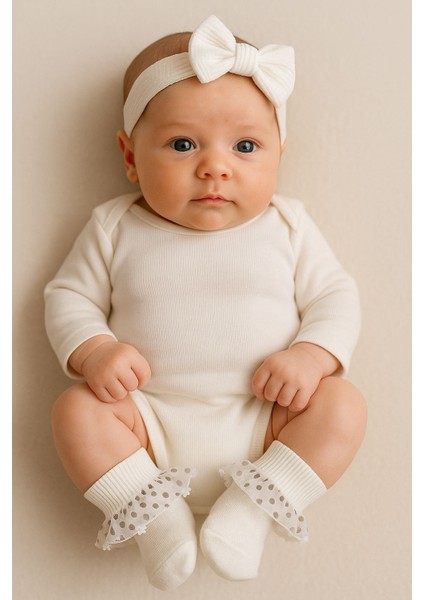 Organik Pamuk 3'lü Kız Bebek Tüllü Çorap fiyatları