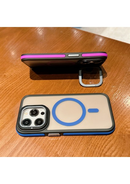 iPhone 15 Pro Manyetik Kılıf Cilt Dokunuşlu Tpu Akrilik Telefon Arka Kapağı ve Lens Koruyucu Ayaklı (Yurt Dışından) fiyatları