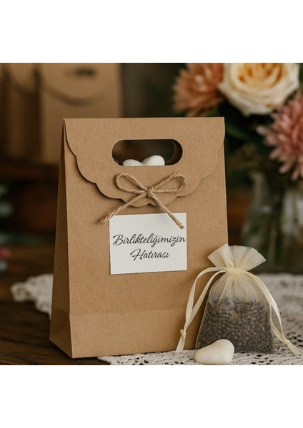 El Geçme Kraft Çanta, Hediye, Alışveriş, Butik, Parti ve Paketleme Çantası, 25X32 Cm, 10 Adet modelleri