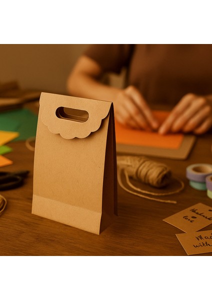 El Geçme Kraft Çanta, Hediye, Alışveriş, Butik, Parti ve Paketleme Çantası, 12 X 17 Cm, 25 Adet fiyatları