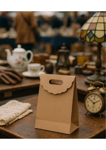 El Geçme Kraft Çanta, Hediye, Alışveriş, Butik, Parti ve Paketleme Çantası, 12 X 17 Cm, 25 Adet fırsatları