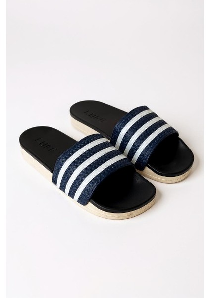 Alb 15054 Günlük Erkek Plaj Havuz Bahçe Yazlık Sokak Çizgili Terlik