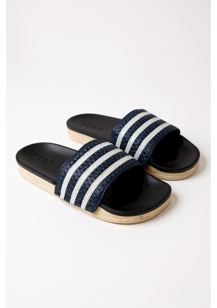 Alb 15054 Günlük Erkek Plaj Havuz Bahçe Yazlık Sokak Çizgili Terlik fiyatları