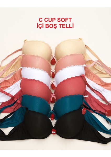 C Cup Telli Içi Boş Modelli Sütyen 1 ADET