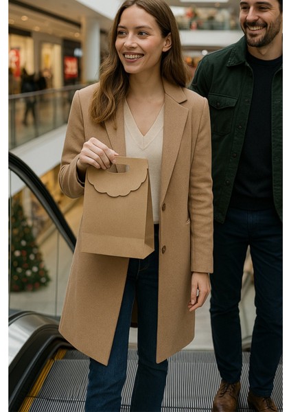 El Geçme Kraft Çanta, Hediye, Alışveriş, Butik, Parti ve Paketleme Çantası, 25X32 Cm, 5 Adet indirimleri