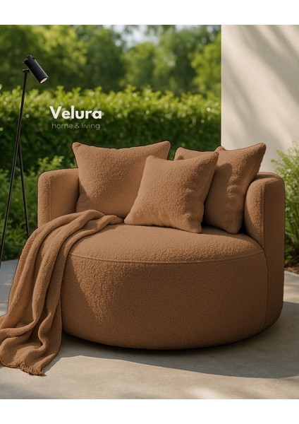 Miz Berjer & Puf & Armut & Tekli Koltuk & Dinlenme Koltuğu - Kiremit