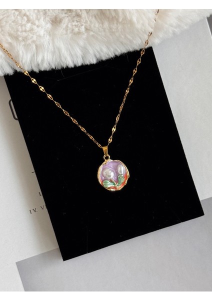 Lila Inci Luxury Çelik Kolye fırsatları