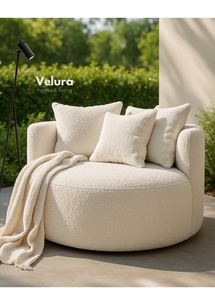 Miz Berjer & Puf & Armut & Tekli Koltuk & Dinlenme Koltuğu - Beyaz