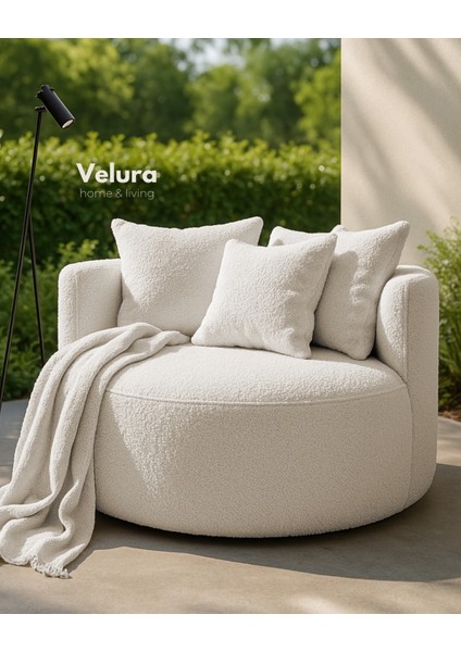 Miz Berjer & Puf & Armut & Tekli Koltuk & Dinlenme Koltuğu - Beyaz