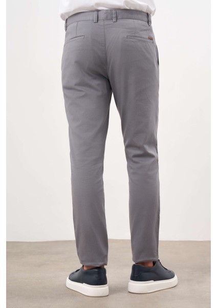 Erkek Gri Yazlık Pamuk Yan Cep Slim Fit Chino Pantolon modelleri