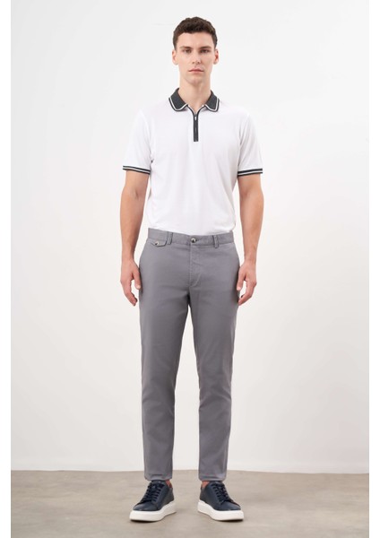 Erkek Gri Yazlık Pamuk Yan Cep Slim Fit Chino Pantolon indirimleri