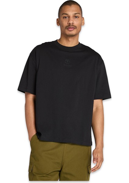 TB0A5MNT Hampthon Tonal Stack Logo Tee Siyah Erkek T-Shirt