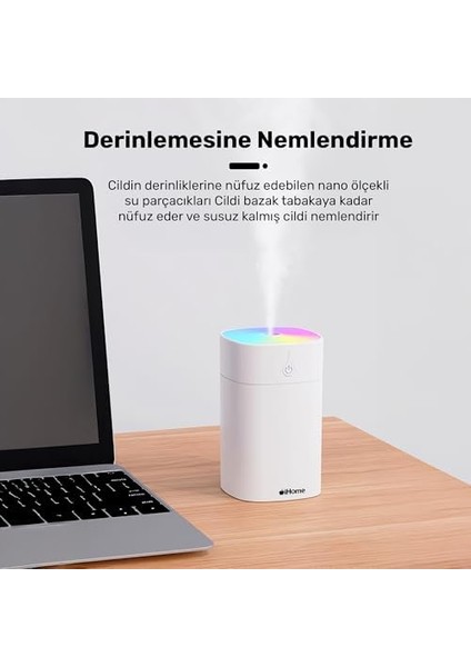 Rgb Renkli Aromaterapi Difüzör ve Ultrasonik Hava Nemlendirici Buhar Makinesi (Beyaz, 400ML) modelleri