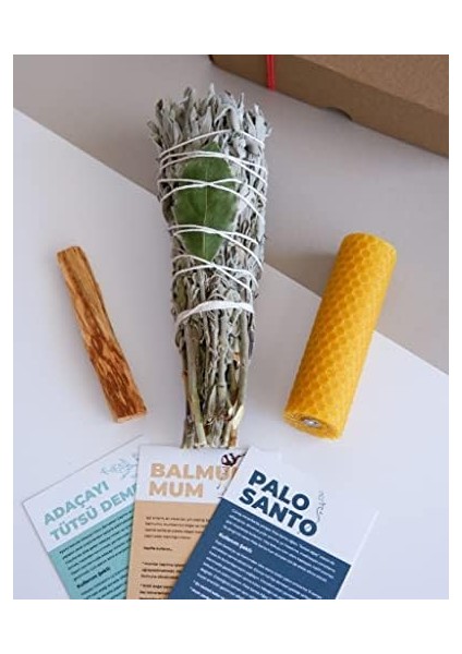 Natural Enerji Başlangıç Seti: Palo Santo Tütsü, Balmumu Mum, Adaçayı Tütsü Demeti fiyatları