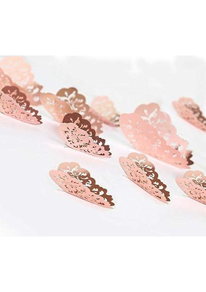 Ev Dekorasyon 3D Metalik Bakır Renk Oyma Pvc Kelebek 12 Li Süsleme Model Q3 fiyatları