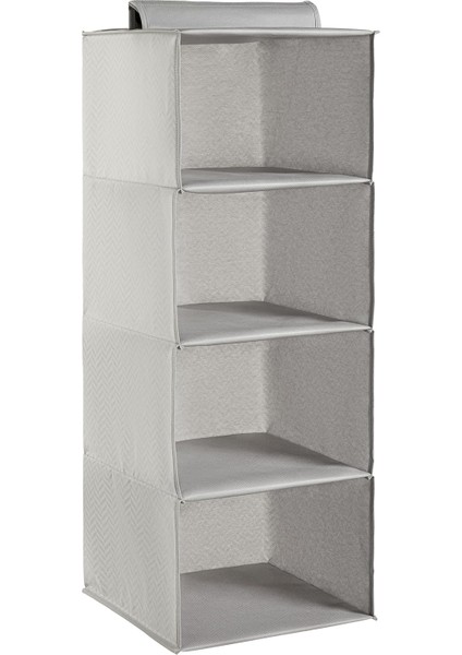 Home Textile 4 Katlı Gri Balıksırtı Dolap Içi Düzenleyici 30 x 30 x 80 cm
