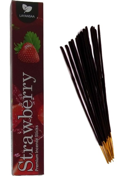 Strawberry (Çilek) Kokusu Özel Aroma Kokusu Agarbatti Arınma 20 Adet 1 Paket Çubuk Tütsü