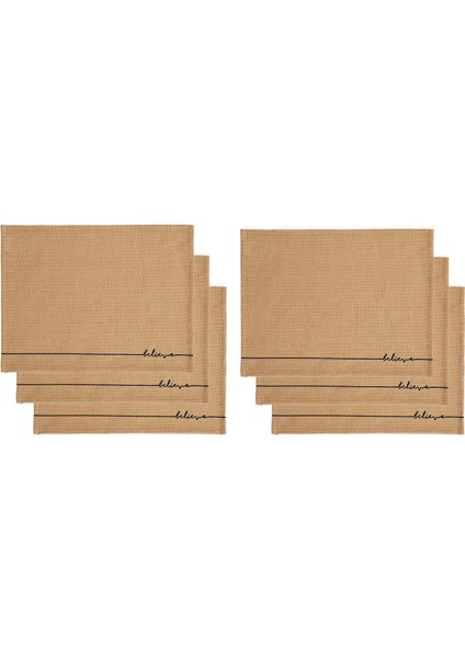 Home Textile 6'lı Believe Jüt Amerikan Servis Seti 45 x 35 cm