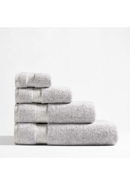 Pamuklu 50X90- 70X140 cm 2'li Banyo Takım Havlu Seti Çeyizlik Gri