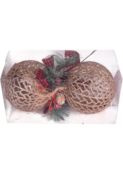 Yılbaşı Ağaç Süsü Yılbaşı Topu 2 'li Set Gold 10 Cm. fiyatları