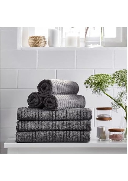 4 Adet El Havlusu, Koyu Gri Renk Meridyendukkan 30X30 cm Pamuk, 4 Li El- Kurulama Havlu modelleri