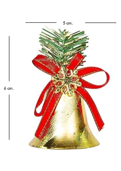 Yılbaşı Süsü Kurdeleli Çan 6'lı Paket Dore 5x6 Cm. modelleri