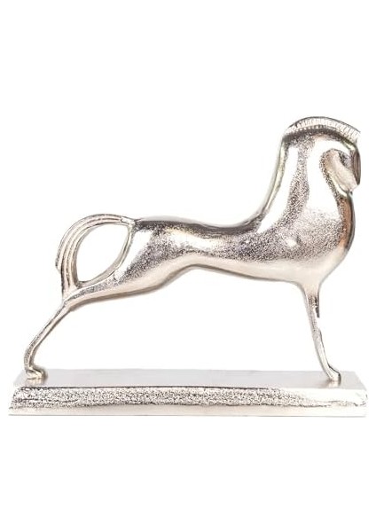 Metal Dekor At Figürlü Gümüş 40X10X34 Cm. fiyatları