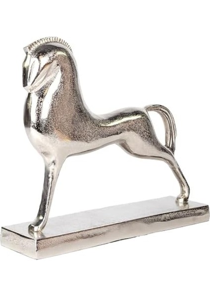 Metal Dekor At Figürlü Gümüş 40X10X34 Cm. modelleri