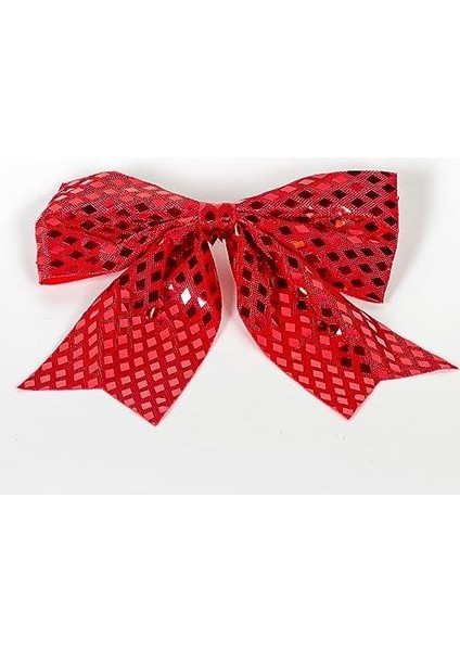 Yılbaşı Süsü Askılı Parlak Pullu Fiyonk Kırmızı 20X20 Cm. modelleri