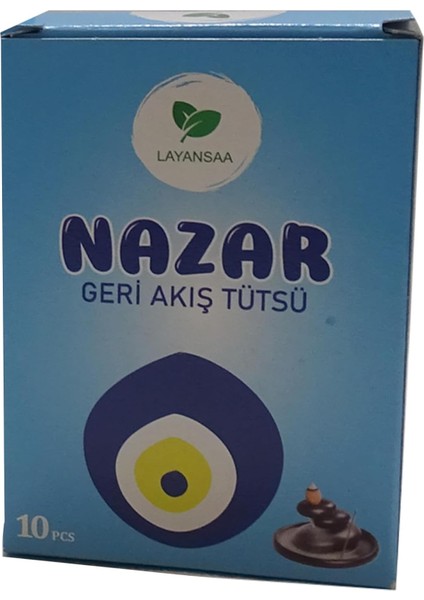 Nazar Boncuğu - Evil Eye Bead - Meditasyon/ perfumed Meditation Özel Aromalı Special Collection Geri Akış Normal Boy Backflow Hd Meditation Özel Aromalı Cones Konik Tütsü Paket 10 Adet