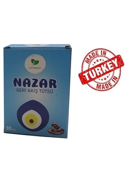 Nazar Boncuğu - Evil Eye Bead - Meditasyon/ perfumed Meditation Özel Aromalı Special Collection Geri Akış Normal Boy Backflow Hd Meditation Özel Aromalı Cones Konik Tütsü Paket 10 Adet modelleri