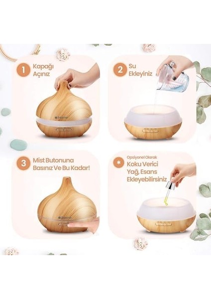 Ihome 025AK Renkli Aromaterapi Difüzör ve Ultrasonik Hava Nemlendirici Buhar Makinesi modelleri