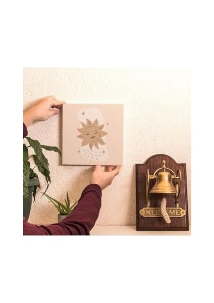 Yıldız ve Gezegen | Minimal Tasarımlı 2'li Kanvas Tablo 25 x 25 cm Ölçüsündedir. modelleri