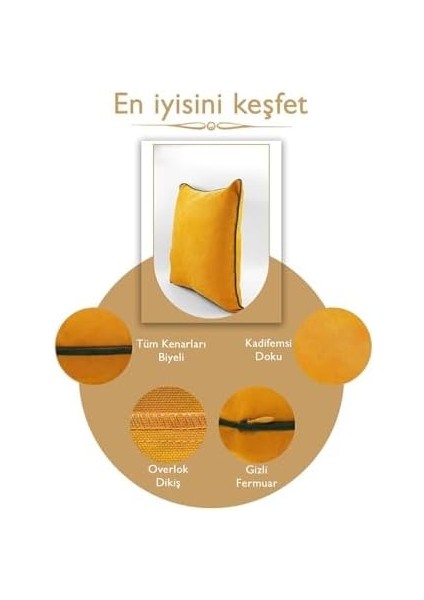 Renk Seçenekli Yeşil Biyeli Sarı Kırlent Kılıfı Dekoratif Düz Sade Punch Panoroma Panbiy Sarı Yeşil 30X50 fiyatları