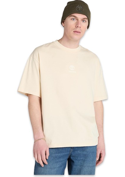TB0A5MNT Hampthon Tonal Stack Logo Tee Krem Erkek T-Shirt