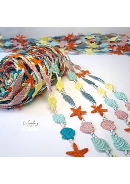 Kabukları Motifli Şerit Nakış Modeli | Nakış Aksesuar (Pembe Halat) fiyatları