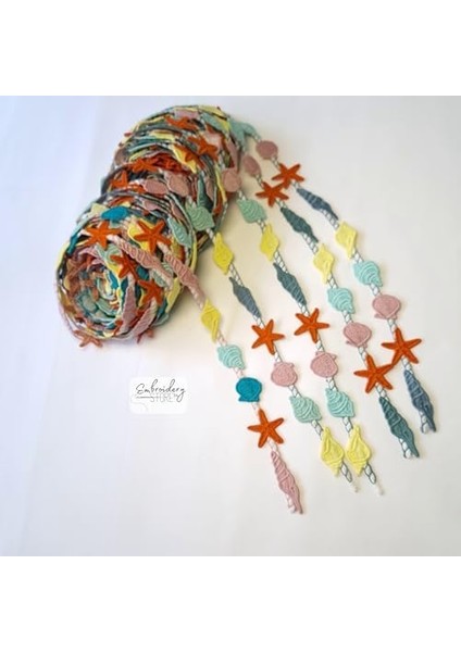 Kabukları Motifli Şerit Nakış Modeli | Nakış Aksesuar (Pembe Halat) modelleri