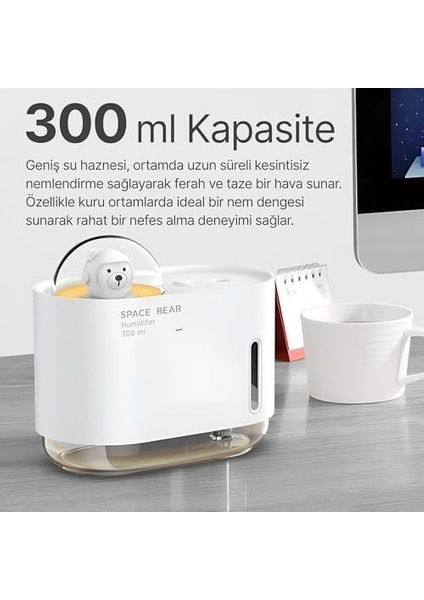 Ayıcık Tasarım Işıklı ve Fonksiyonlu, Ferahlatıcı ve Ideal Nem Dengeleyici, Sessiz Çalışma Özellikli Taşınabilir Oda Nemlendirici fiyatları