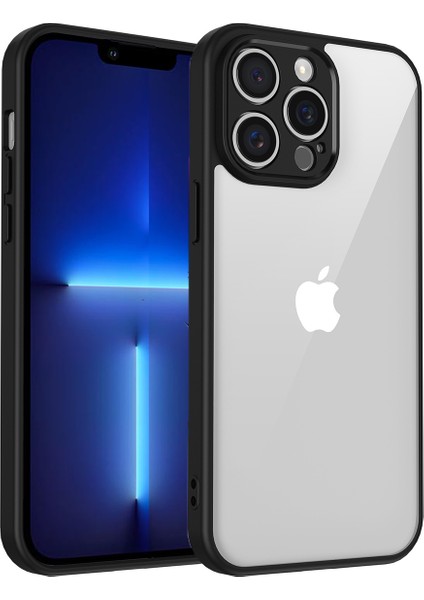 iPhone 13 Pro Max Mat Cilt Dokunmatik Şeffaf Pc + Tpu Darbeye Dayanıklı Telefon Arka Kılıfı (Yurt Dışından)