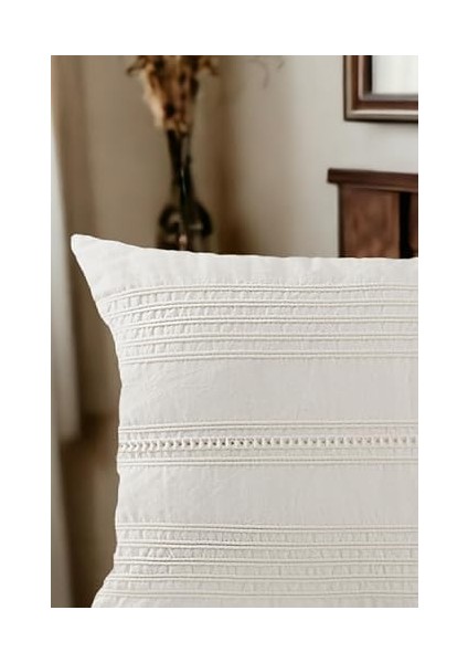 Buldan Dokuma Bohem TASARIM%100 Pamuklu 45X45CM Kırlent Kılıfı Krem Krem modelleri