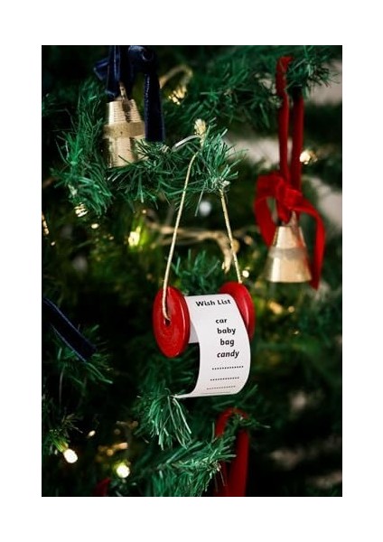 & Stone Yılbaşı Ağacı Süsü Kırmızı Dilek Hediye Liste Makarası modelleri