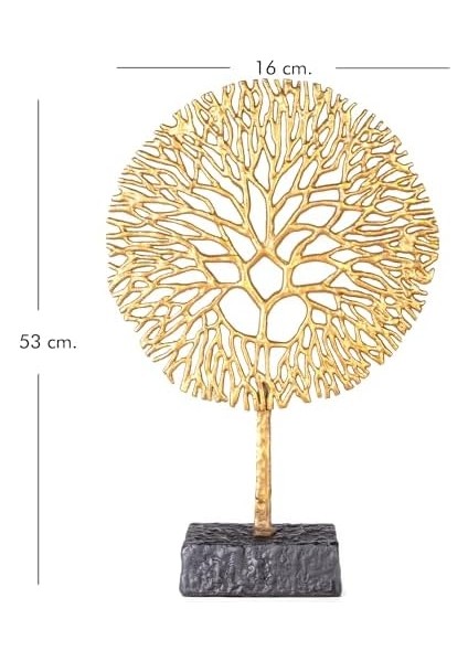 Metal Dekor Ağaç Figürlü Gold-Siyah 16X10,5X53 Cm. fiyatları