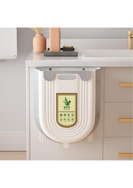Katlanabilir Körüklü Mutfak Dolap Içi Çöp Kovası - 20KG Taşıma Kapasiteli, Kompakt ve Dayanıklı Atık Kutusu, Kolay Montajlı Plastik Çöp Kovası, Pratik ve Hijyenik Kullanım, 13X22X25 cm